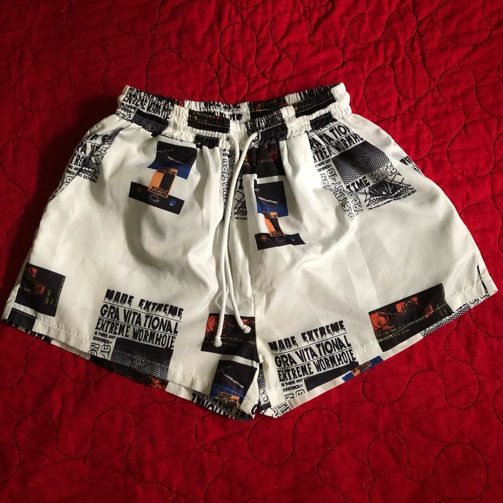 Graphic Windbreaker Shorts